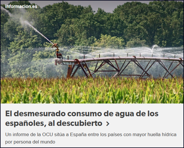  El desmesurado consumo de agua de los espa&ntilde;oles al descubierto