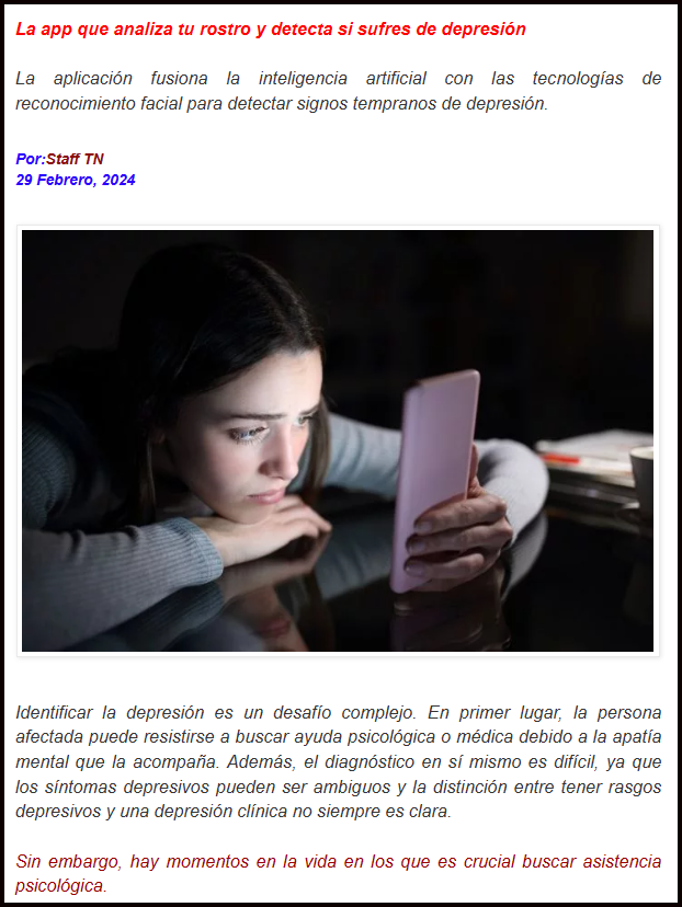 Si sufres depresi&oacute;n o crees que alguno d los tuyos la sufre, ya es aplicable una APP que lo descubre