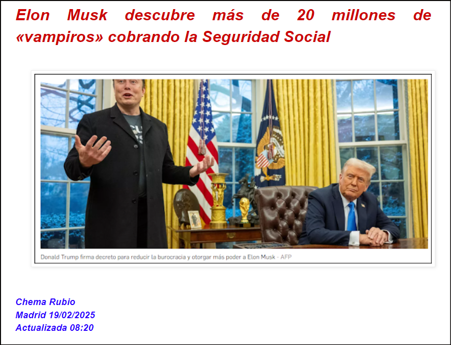 Elon Musk y su implacable tijera descubre a millones de "vampiros" cobrando de la Seguridad Social