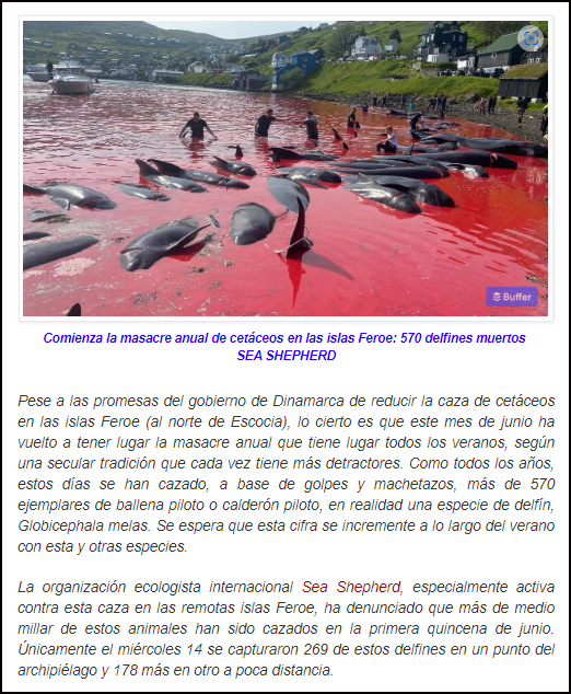  Ya ha empezado la masacre anual de cet&aacute;ceos en las Islas Feroe