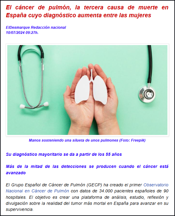  Nueva advertencia: Aumentan los casos de C&aacute;ncer d pulm&oacute;n y el tabaco es uno d los mayores culpables