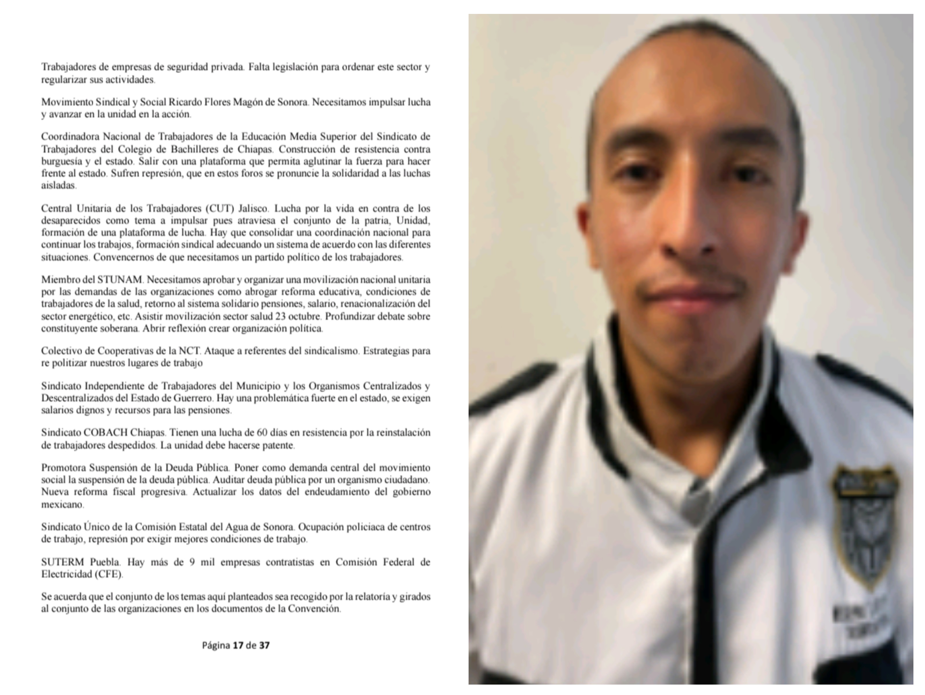 Clamor de trabajadores de empresas de seguridad privada en resolutivo de convenci&oacute;n de trabajadores