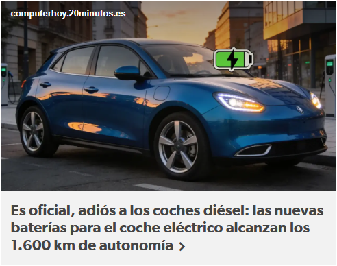Adi&oacute;s a los coches di&eacute;sel: las nuevas bater&iacute;as coche el&eacute;ctrico alcanzan los 1.600 km
