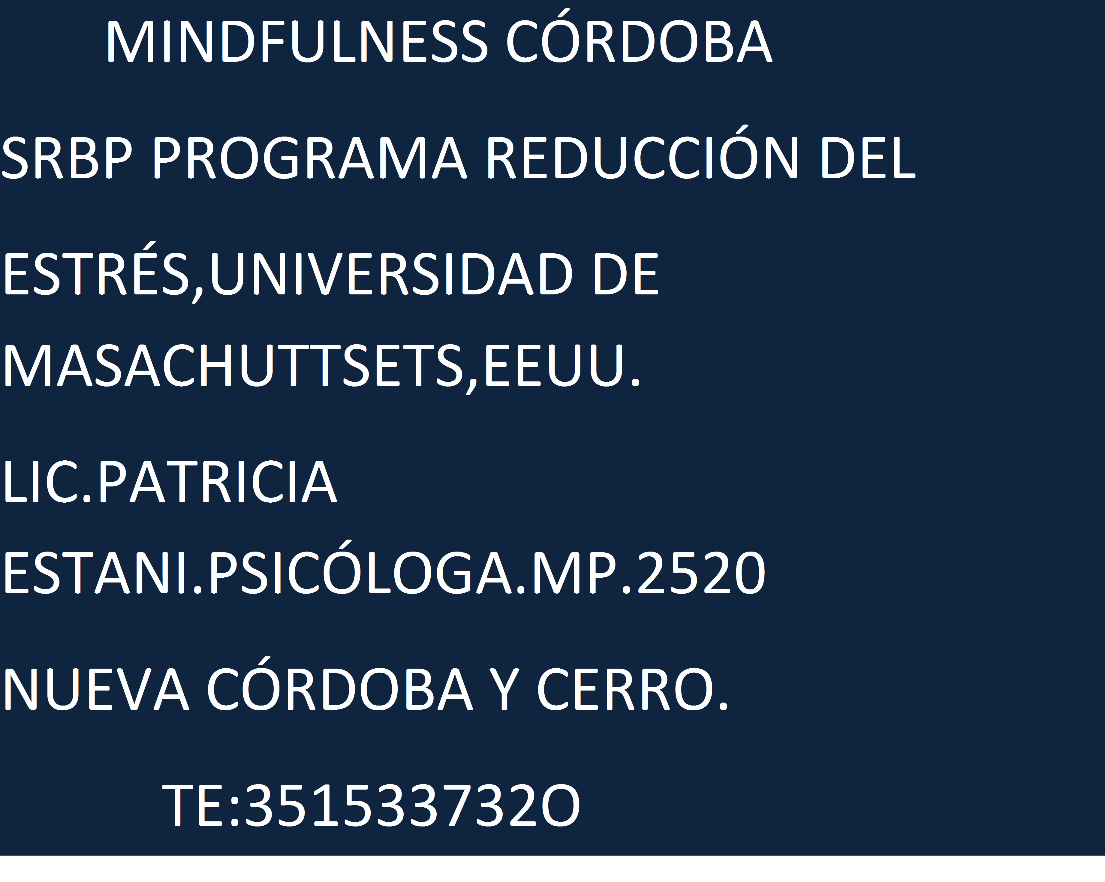 LIC.PATRICIA ESTANI.PSIC&Oacute;LOGA.MINDFULNESS C&Oacute;RDOBA CAPITAL.