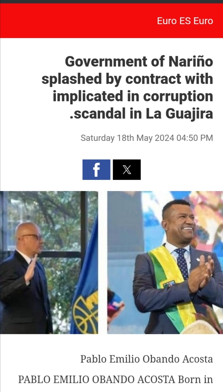 Gobernaci&oacute;n de Nari&ntilde;o SALPICADA por contratista implicado en presuntos actos de corrupci&oacute;n. 