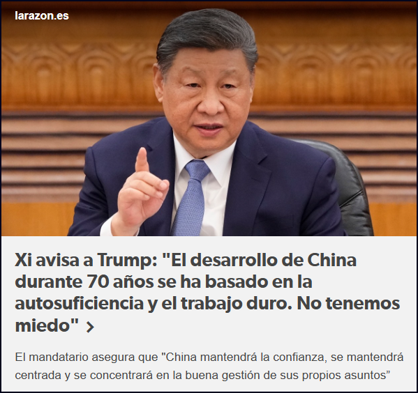  CHINA AVISA A TRUMP