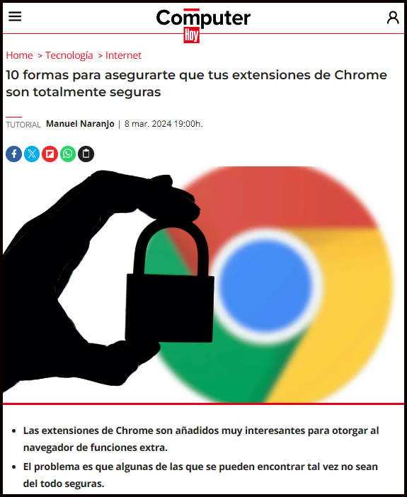  Chrome: &iquest;Son seguras sus extensiones?