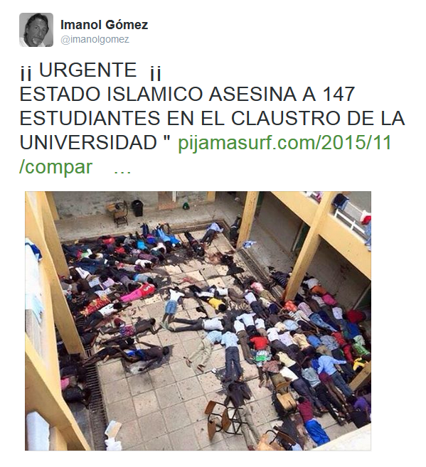 &iexcl; URGENTE &iexcl; ESTADO ISLAMICO ASESINA A 147 ESTUDIANTES EN LA UNIVERSIDAD " 