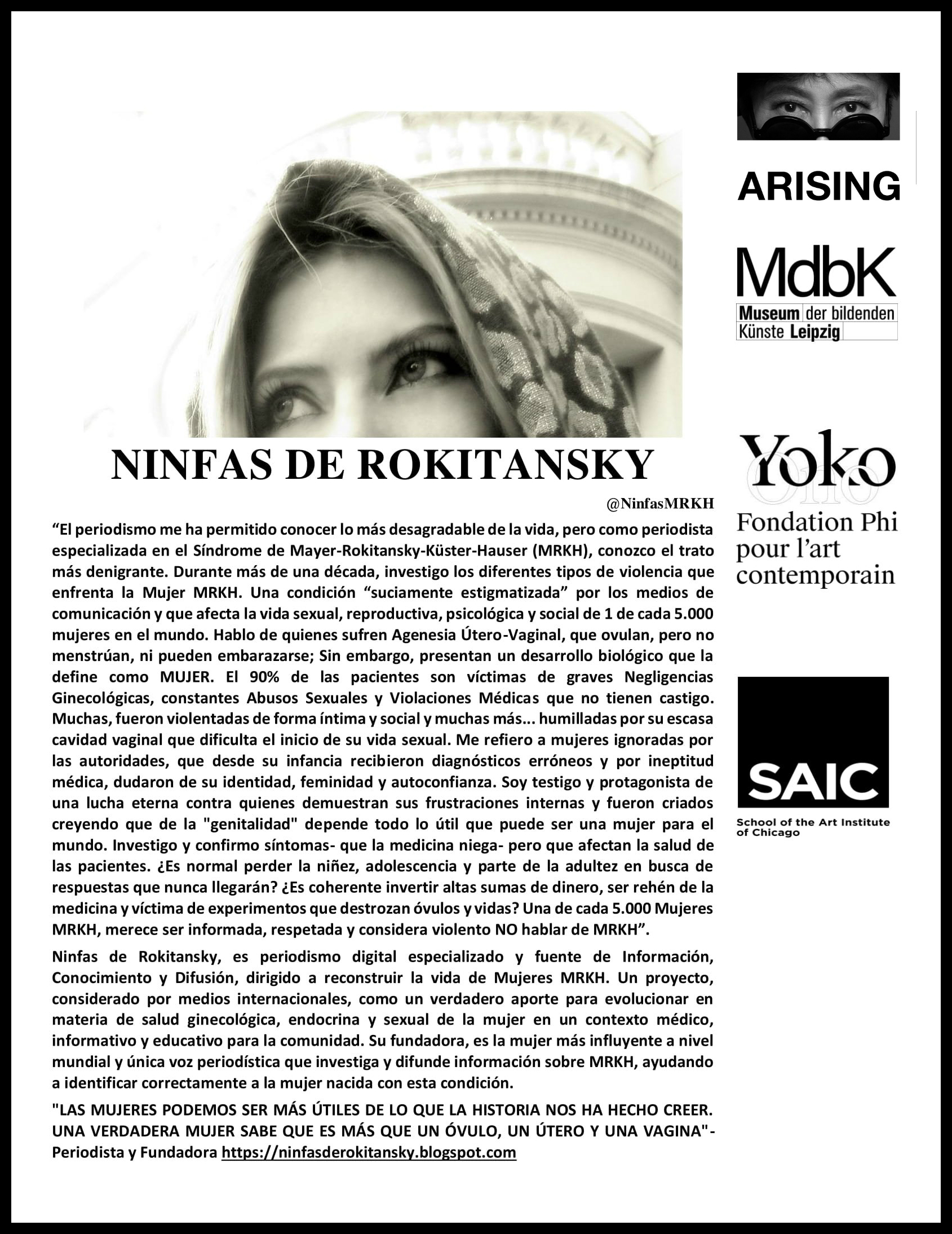 Testimonio de Andrea Gonz&aacute;lez-Villablanca visita Leipzig, Montreal y Chicago, gracias a Yoko Ono
