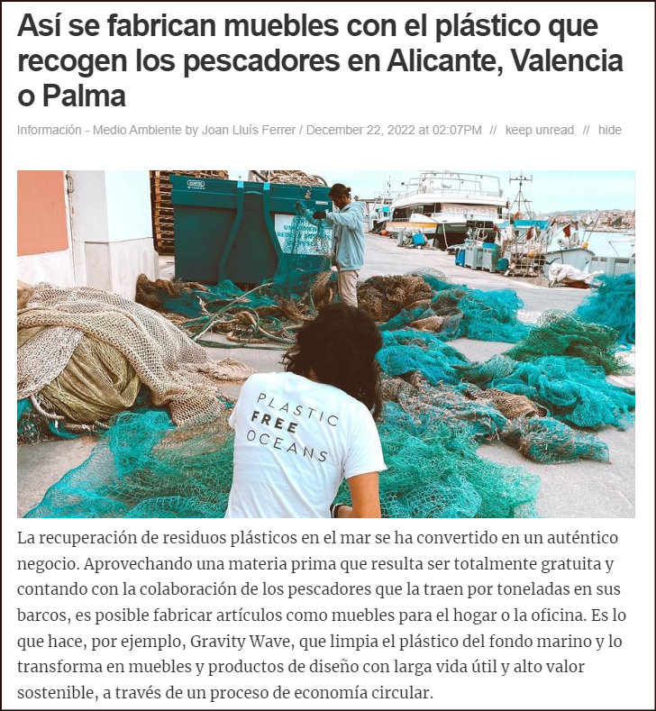  Cambio Clim&aacute;tico, soluciones: Muebles con pl&aacute;sticos reciclados