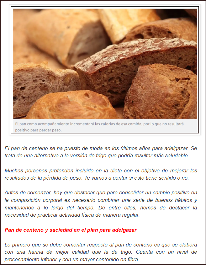  Pan de centeno: &iquest;Es &uacute;til para adelgazar?
