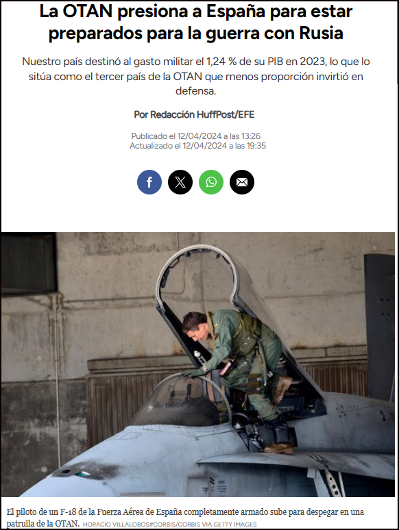  La OTAN, Espa&ntilde;a, Rusia y ... &iquest;la Guerra en Europa cada vez m&aacute;s cerca?
