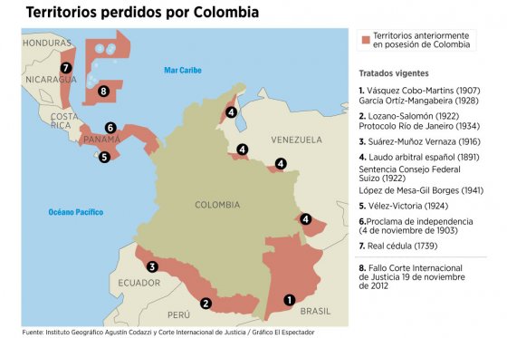 Colombia ha perdido la mitad de su territorio