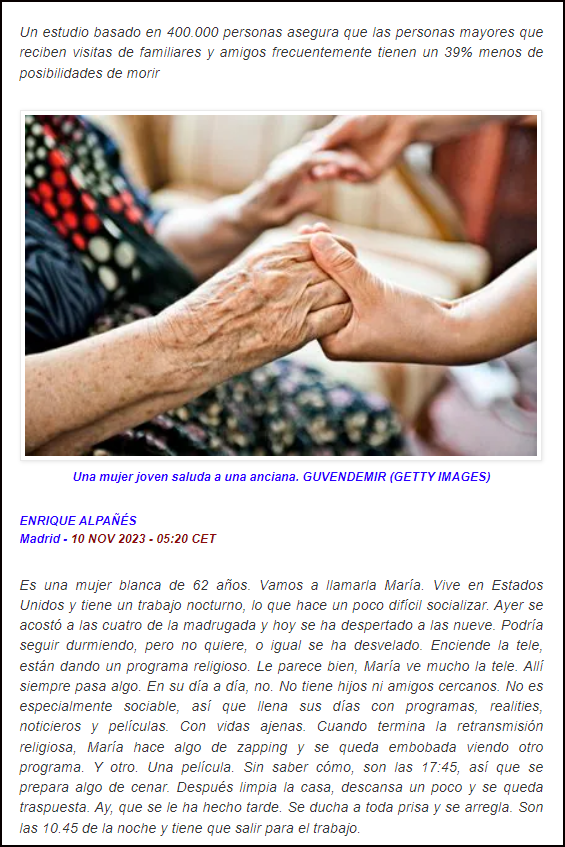  Visitar a la abuela puede mejorar su esperanza de vida