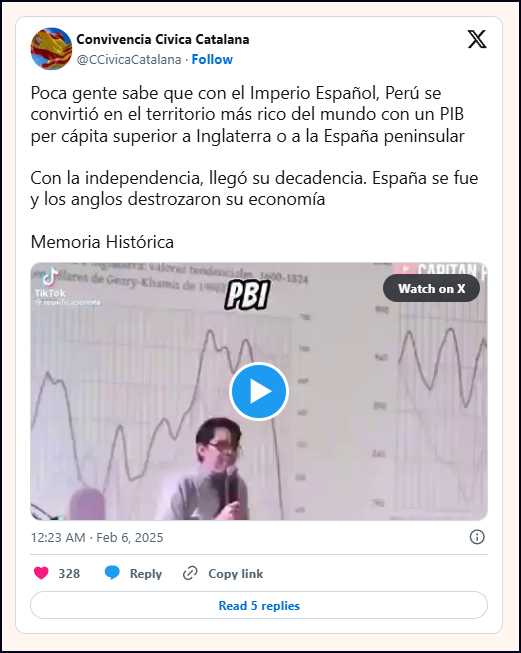  Per&uacute; lleg&oacute; a ser el territorio m&aacute;s rico del mundo