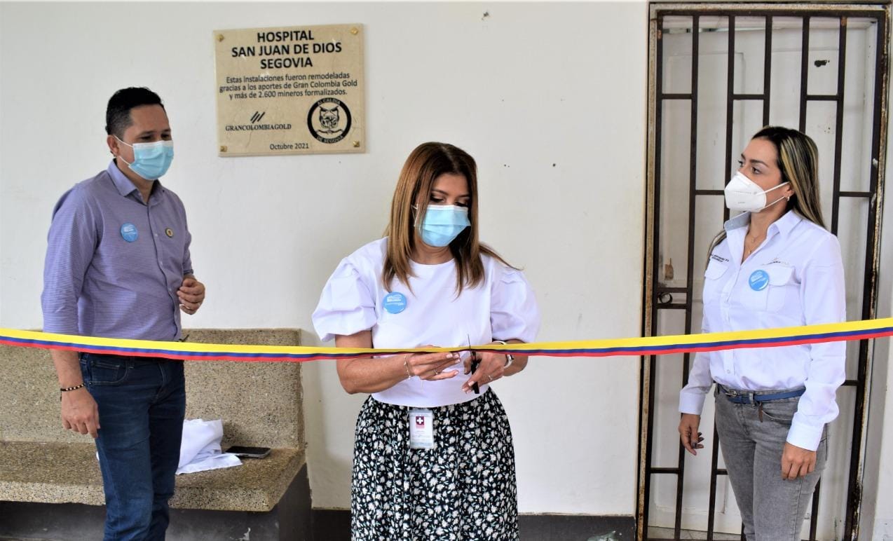 GRAN COLOMBIA GOLD SUMA ACCIONES AL SECTOR SALUD CON REMODELACIONES AL HOSPITAL SAN JUAN DE DIOS DE 