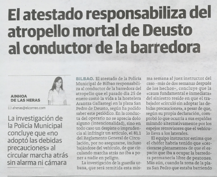 " EL CORREO: "LA PERIODISTA AINHOA DE LAS HERAS LA VUELVE A CAGAR "