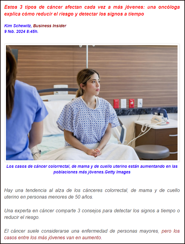 Hay 3 tipos de c&aacute;ncer que cada vez m&aacute;s y de modo alarmante afectan a los cada vez m&aacute;s j&oacute;venes.