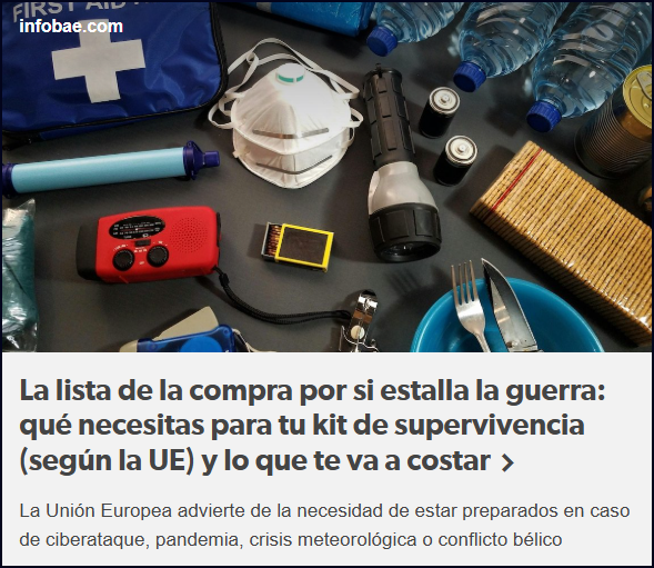 Europa se prepara para la guerra:  Kit de emergencia o supervivencia