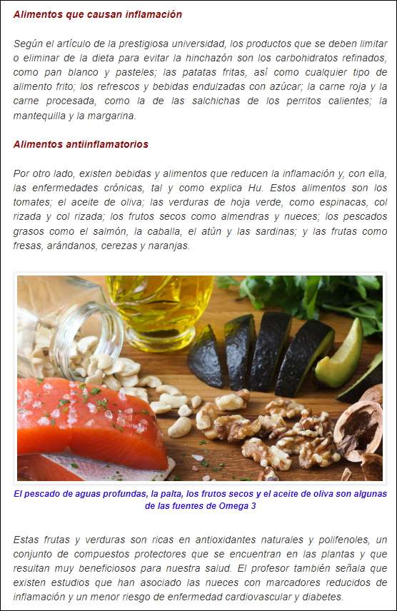 Antiinflamatorios naturales (alimentos)