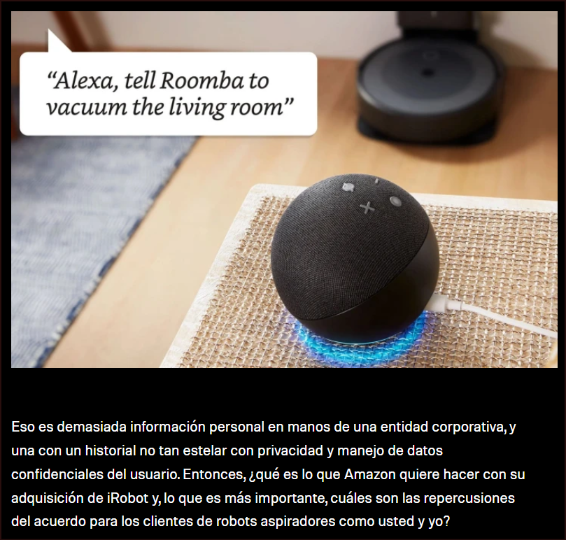  Irobot de Amazon (Roomba) &iquest;el nuevo espia familiar?