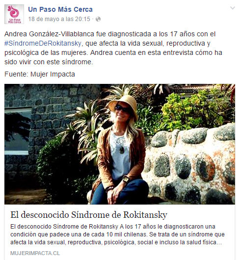 Periodista Andrea Gonz&aacute;lez-Villablanca habla sobre maternidad en mujeres MRKH