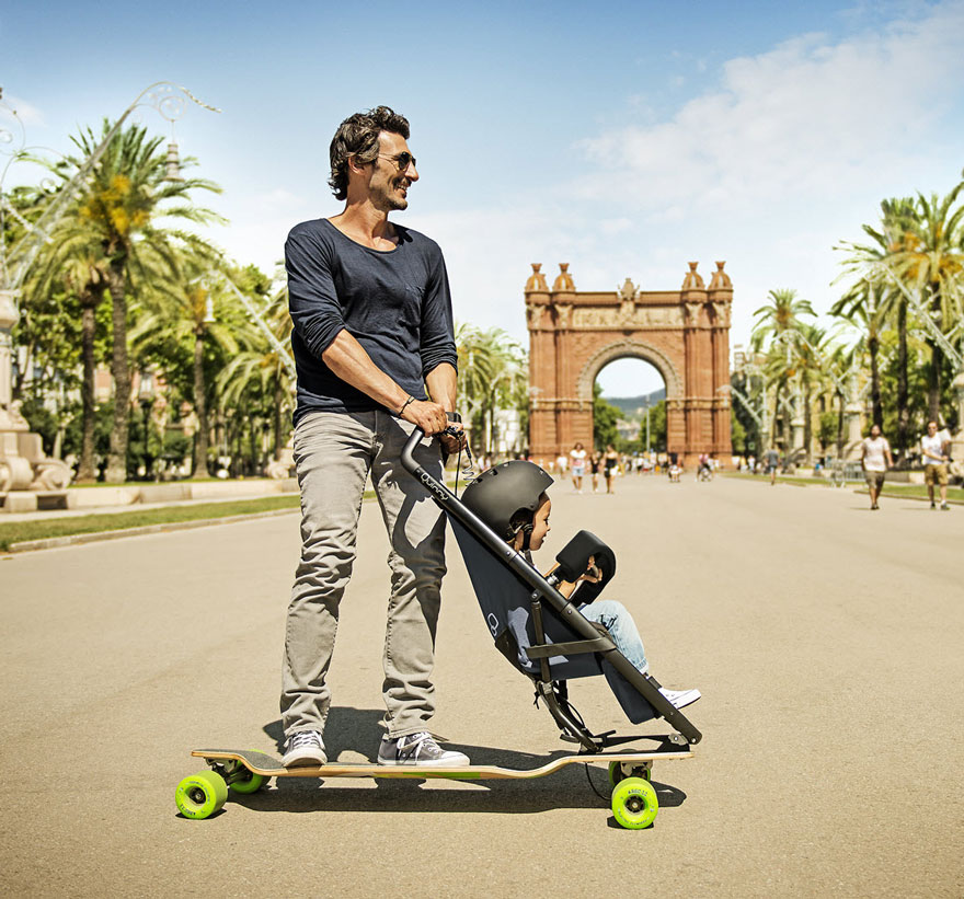 Longboard stroller lets both kids and their parents have more fun