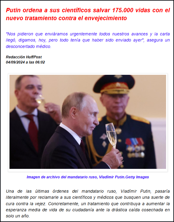  Putin ya se siente como si fuera el mismo Dios: Ordena la creaci&oacute;n de un tratamiento contra el enve