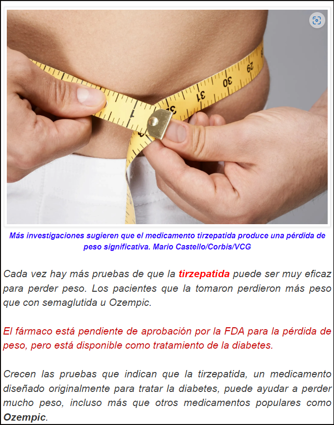 Ya llega la Tirzepatida, el nuevo f&aacute;rmaco que revolucionar&aacute; la forma de adelgazar.