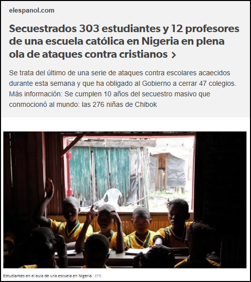 Nigeria en plena ola de ataques contra cristianos