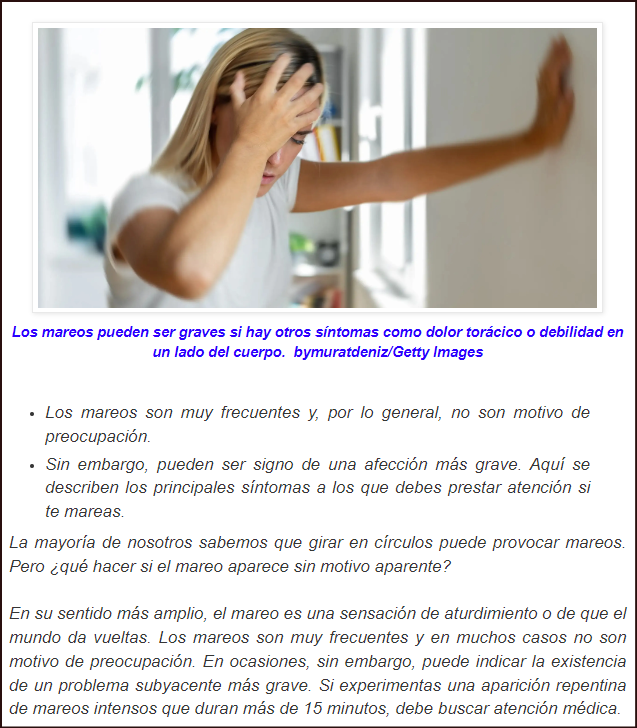  Mareos: &iquest;C&oacute;mo saber si es consecuencia de una enfermedad grave?