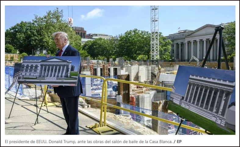 Un tribunal frena las obras del Sal&oacute;n de Baile de Trump hasta que tenga permiso del Congreso