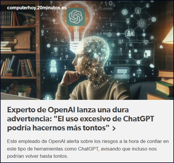  La IA podr&iacute;a hacernos m&aacute;s tontos si la usamos en exceso