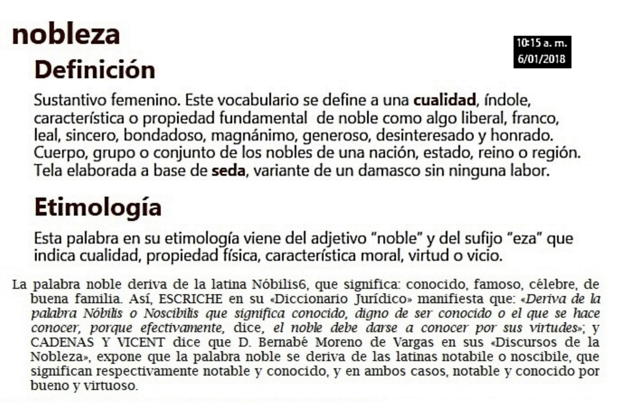 NOBLEZA ES NOBLEZA, PERO NO LA VULGAR