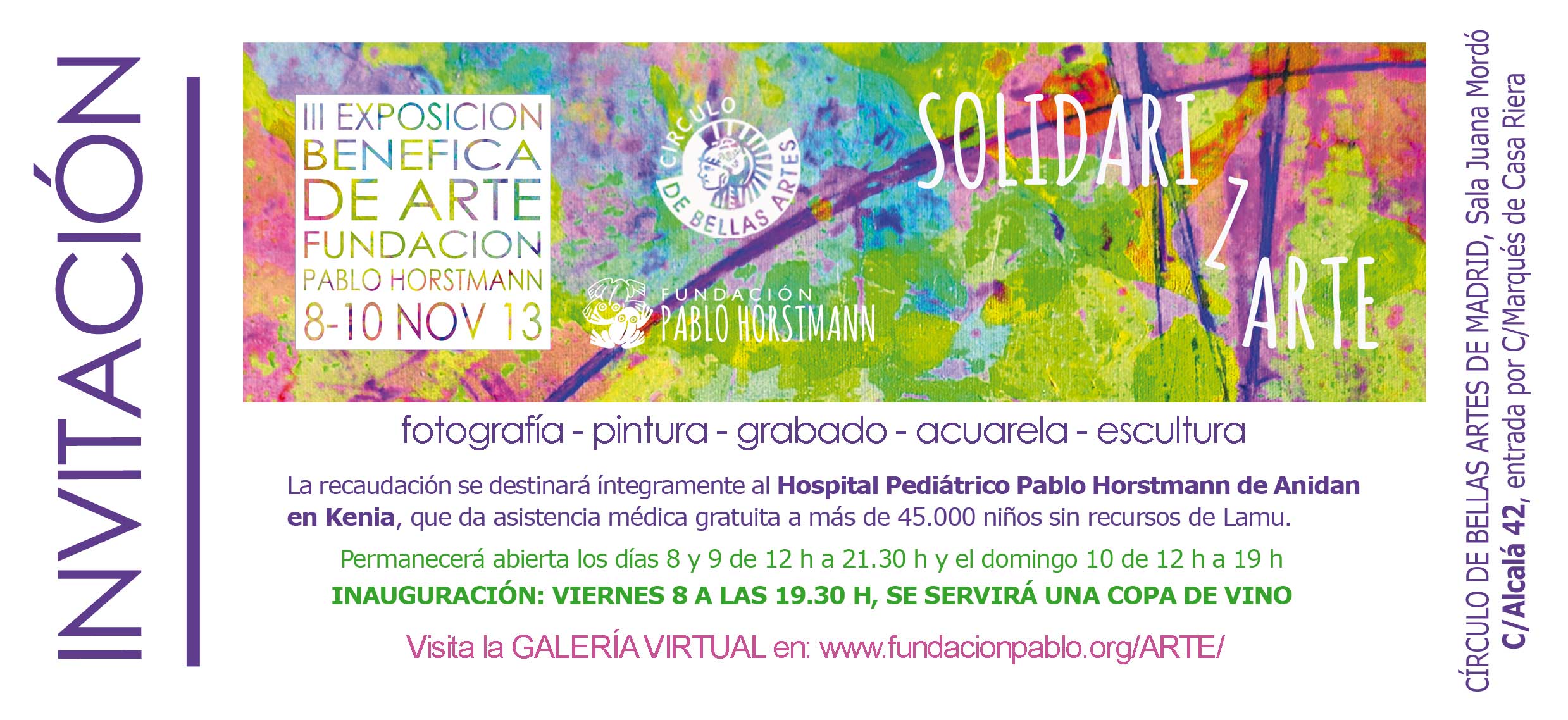 III Exposici&oacute;n Ben&eacute;fica de Arte - Fundaci&oacute;n Pablo Horstmann. &iexcl;Compra ARTE y regala SALUD!