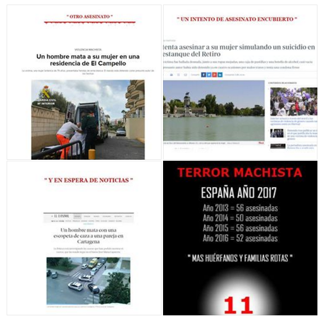 "ESPA&Ntilde;A SE DESANGRA ESTE FIN DE SEMANA EL TERROR MACHISTA VUELVE A DAR DENTELLAS DE MUERTE"