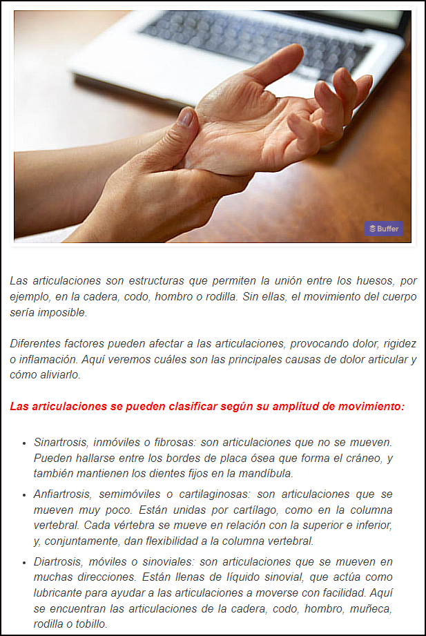 Dolores en articulaciones: Aqu&iacute; analizamos las causas, recomendaciones y tratamientos para evitarlos