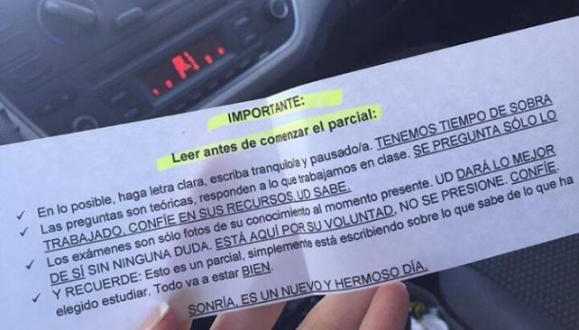 Profesora universitaria comparti&oacute; este mensaje con sus alumnos antes de un parcial