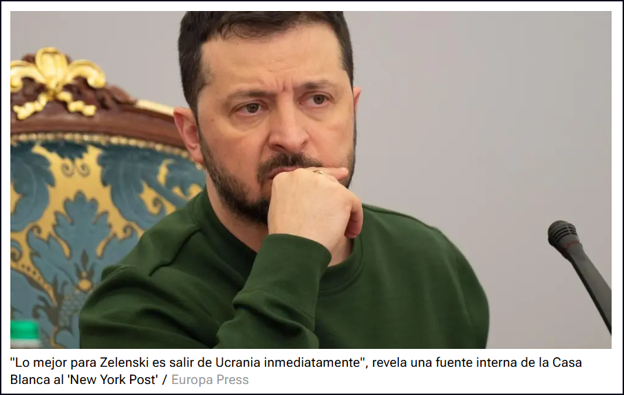 EEUU intenta que Zelenski (presidente electo de Ucrania), abandone el Pais, es un estrobo