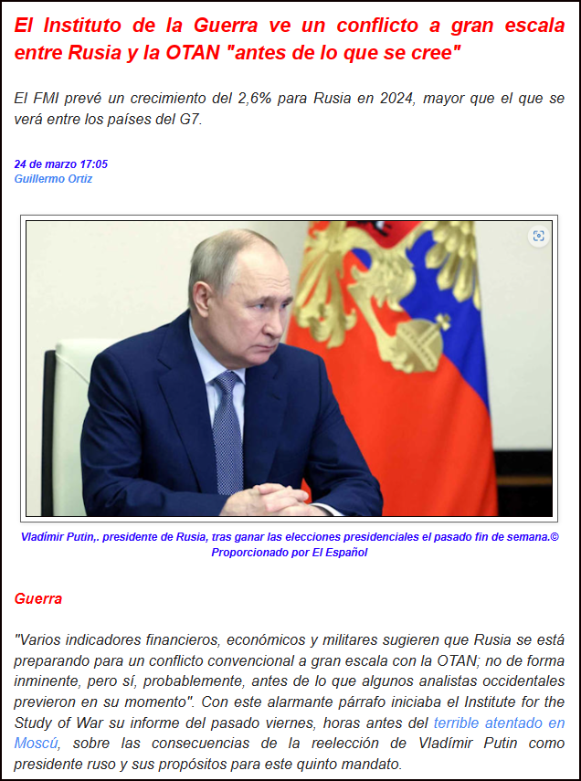 Putin sigue echando le&ntilde;a al fuego de La Guerra entre Rusia y la OTAN