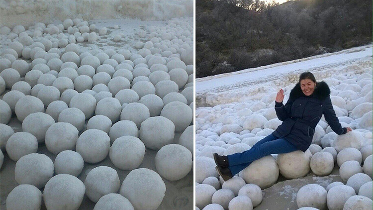 &iquest;Una "broma de los dioses"?: Cientos de bolas de hielo cubren una playa de Siberia :