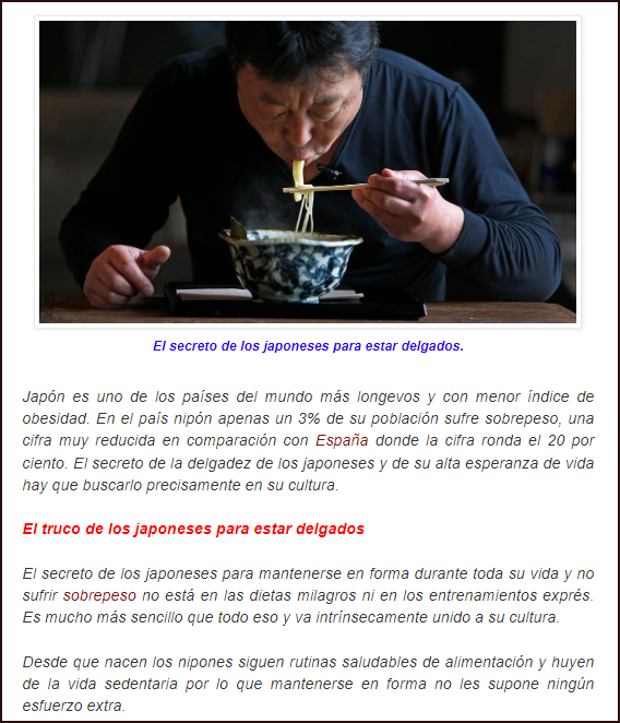  El secreto de los japoneses para no engordar y mantenerse delgados