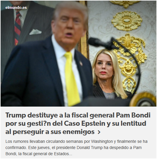 Trump destituye a Pam Bondi