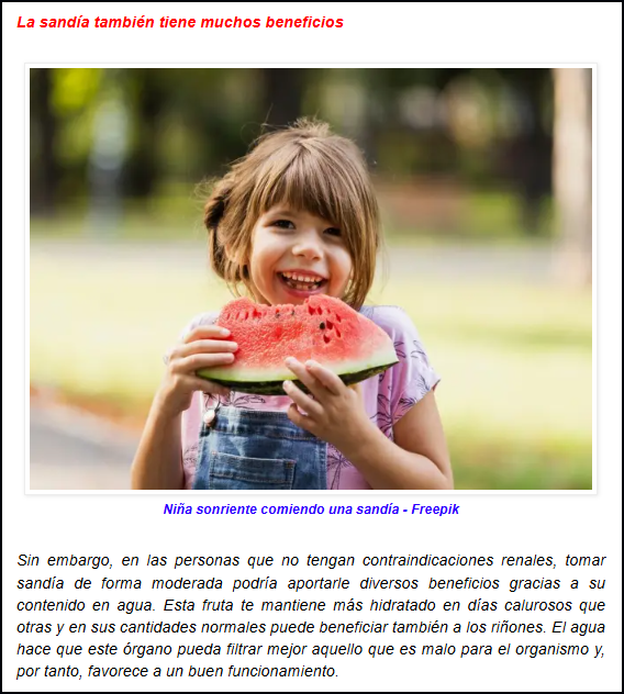  &iquest;La sand&iacute;a es buena o es mala para nuestros ri&ntilde;ones?