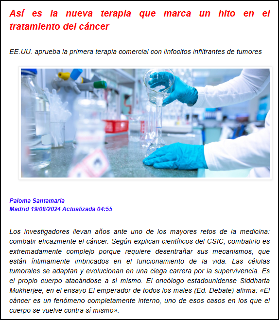  Marcando hitos para la curaci&oacute;n del c&aacute;ncer con una nueva terapia