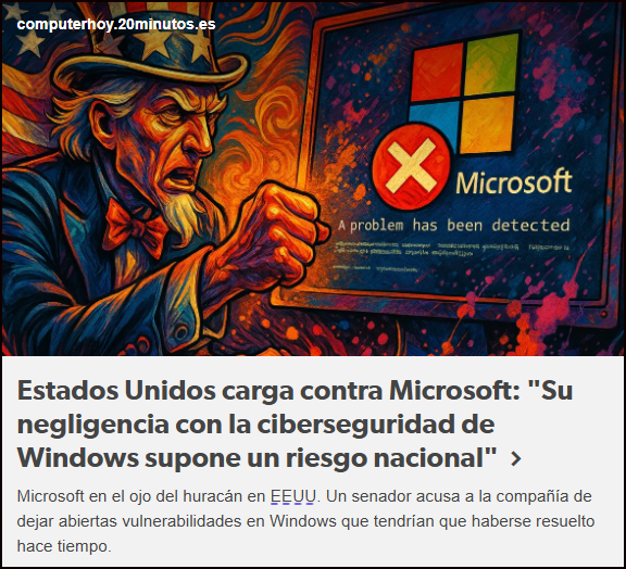 EEUU ataca a Microsoft por su negligente gesti&oacute;n en la seguridad de Windows