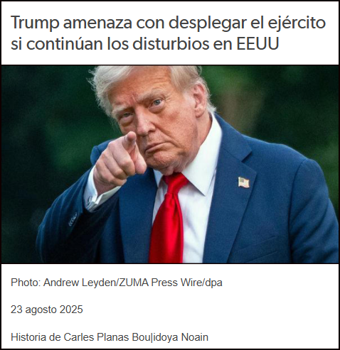 Nueva amenaza de Trump ante los disturbios internos: Desplegar&aacute; el Ej&eacute;rcito