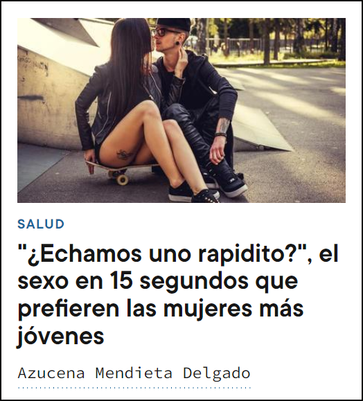 No es una broma, es la nueva moda sobre la praxis del sexo: "&iquest;Echamos uno rapidito?"