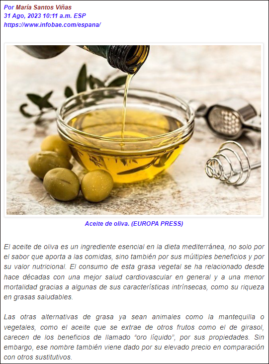  Cu&aacute;nto aceite de oliva se debe tomar al d&iacute;a de modo saludable y no engordar