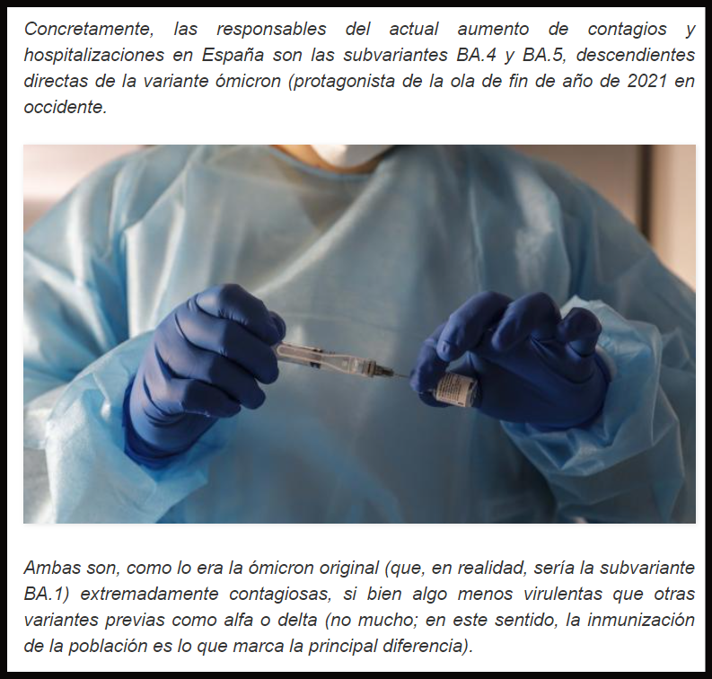  Los s&iacute;ntomas de la subvariante BA.5 de &oacute;micron, la m&aacute;s contagiosa y la que m&aacute;s reinfecciones causa